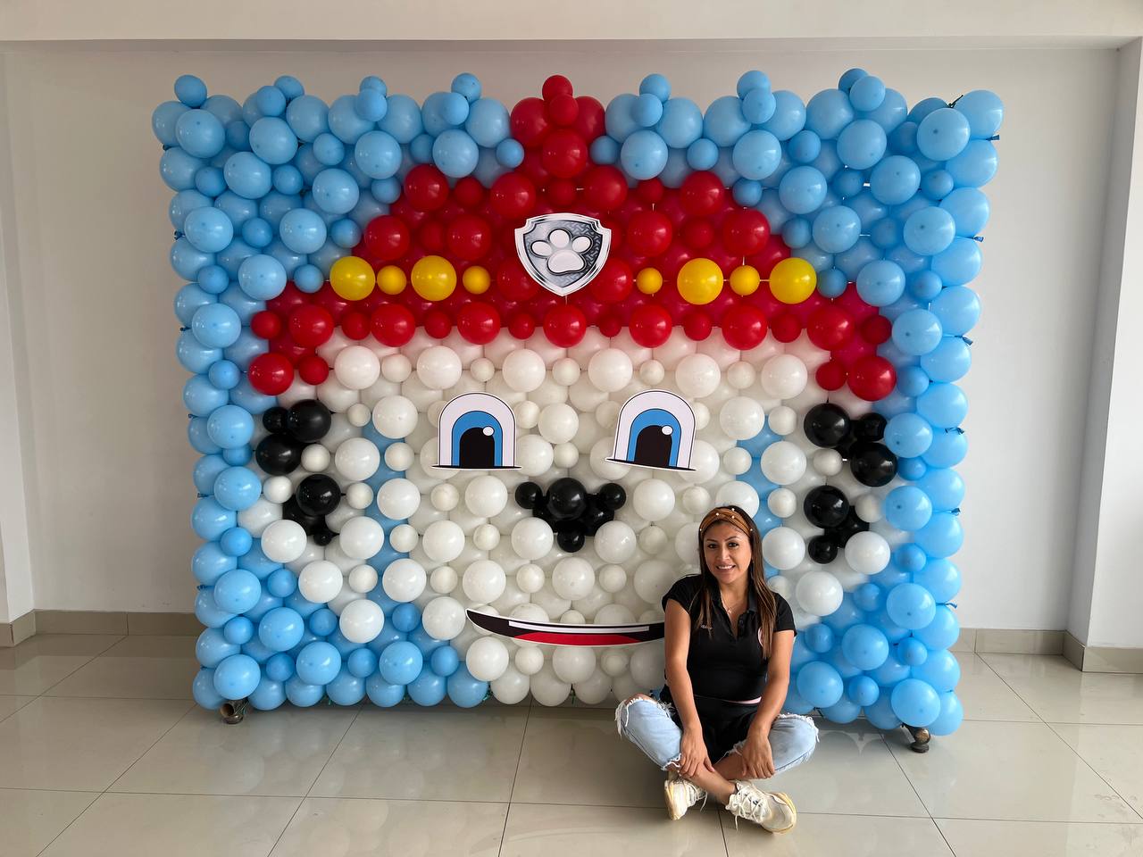 Mural Paw Patrol con globos